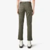 Pantalones de carpintero de corte recto ajustado con dobladillo enrollado para mujer