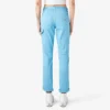 Pantalones de carpintero de corte recto ajustado con dobladillo enrollado para mujer