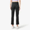 Pantalones de carpintero de corte recto ajustado con dobladillo enrollado para mujer