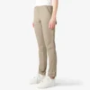 Pantalones de carpintero de corte recto ajustado con dobladillo enrollado para mujer