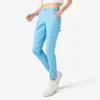 Pantalones de carpintero de corte recto ajustado con dobladillo enrollado para mujer