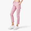 Pantalones de carpintero de corte recto ajustado con dobladillo enrollado para mujer