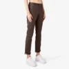Pantalones de carpintero de corte recto ajustado con dobladillo enrollado para mujer
