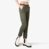 Pantalones de carpintero de corte recto ajustado con dobladillo enrollado para mujer