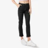 Pantalones de carpintero de corte recto ajustado con dobladillo enrollado para mujer
