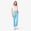 Pantalones de carpintero de corte recto ajustado con dobladillo enrollado para mujer