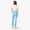 Pantalones de carpintero de corte recto ajustado con dobladillo enrollado para mujer
