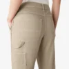 Pantalones de carpintero de corte recto ajustado con dobladillo enrollado para mujer
