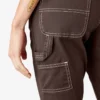 Pantalones de carpintero de corte recto ajustado con dobladillo enrollado para mujer
