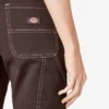 Pantalones de carpintero de corte recto ajustado con dobladillo enrollado para mujer