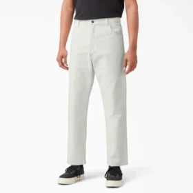 Pantalones de carpintero de lona de pato con lavado a la piedra y corte holgado