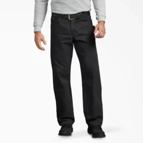 Pantalones de carpintero de lona de pato lijada de corte holgado