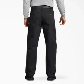 Pantalones de carpintero de lona de pato lijada de corte holgado