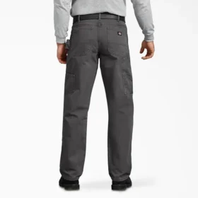 Pantalones de carpintero de lona de pato lijada de corte holgado