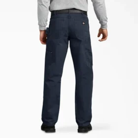 Pantalones de carpintero de lona de pato lijada de corte holgado