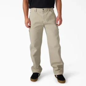 Pantalones de carpintero de lona desgastados