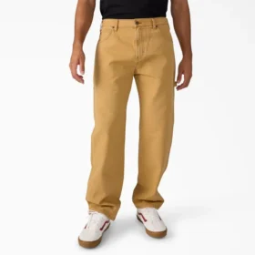 Pantalones de carpintero de lona desgastados