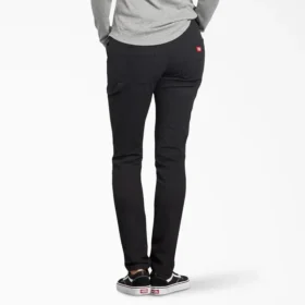 Pantalones de carpintero de lona para mujer, corte ajustado y elástico