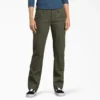 Pantalones de carpintero de lona para mujer, corte holgado y elástico