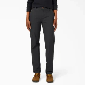 Pantalones de carpintero de mujer de corte recto holgado y elástico