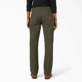 Pantalones de carpintero de mujer de corte recto holgado y elástico