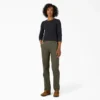 Pantalones de carpintero de mujer de corte recto holgado y elástico