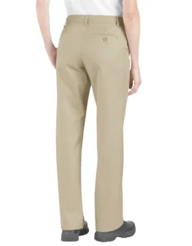 Pantalones de corte holgado y frente liso para mujer