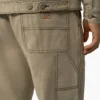 Pantalones de lona de pato Double Knee, corte relajado y costuras en contraste Pantalones de lona de pato Double Knee, corte relajado y costuras en contraste