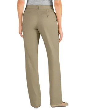 Pantalones de mujer de corte holgado, pierna recta y pliegues en la parte delantera