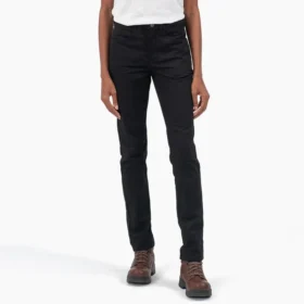 Pantalones de sarga ajustados de talle alto para mujer