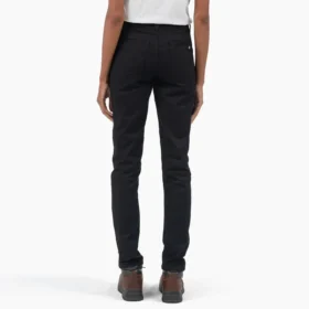 Pantalones de sarga ajustados de talle alto para mujer