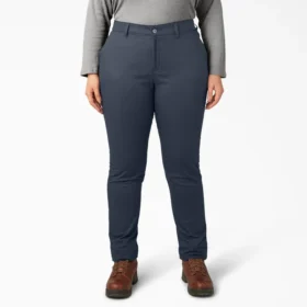 Pantalones de talle medio y pierna ajustada para mujer talla grande