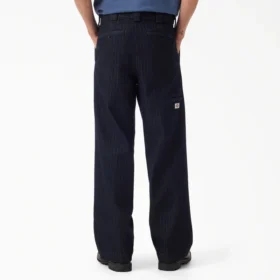 Pantalones de trabajo de denim de espiga con ribete
