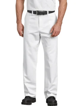 Pantalones industriales de corte holgado y frente liso