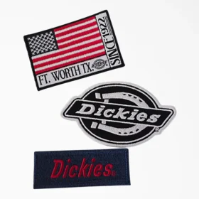 Parches termoadhesivos con el logotipo y la bandera de Dickies, paquete de 3