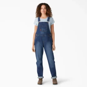 Petos de mezclilla de corte boyfriend para mujer