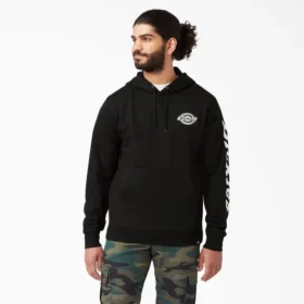 Sudadera con capucha de felpa y logo en la manga