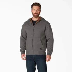 Sudadera con capucha y cremallera completa forrada de felpa de pelo largo