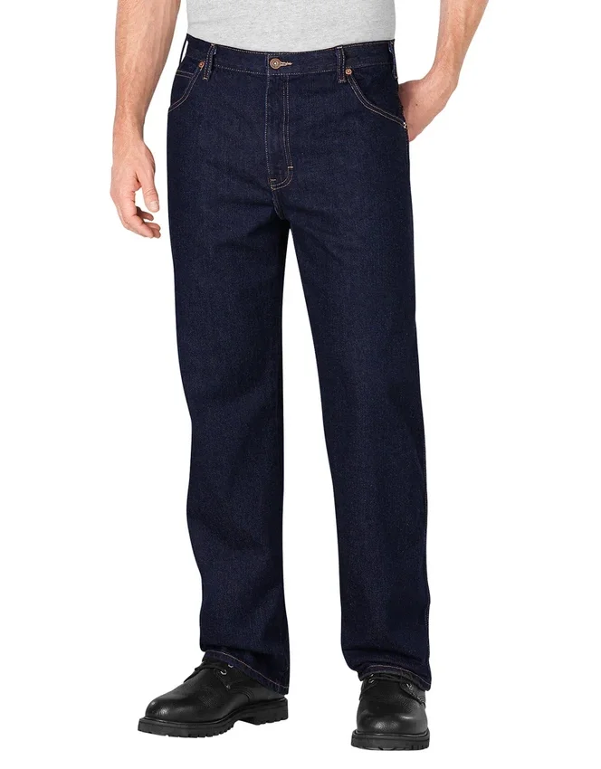 Vaqueros de denim de corte recto y holgado Vaqueros de denim de corte recto y holgado