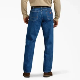Vaqueros de denim grueso de corte recto y ajuste holgado