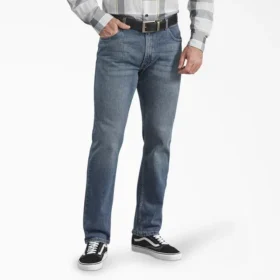 Vaqueros de mezclilla de 5 bolsillos, corte recto y ajuste regular de la serie X de Dickies