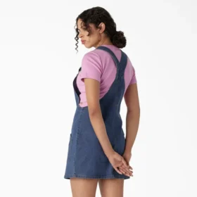 Vestido tipo peto de mezclilla de corte regular para mujer